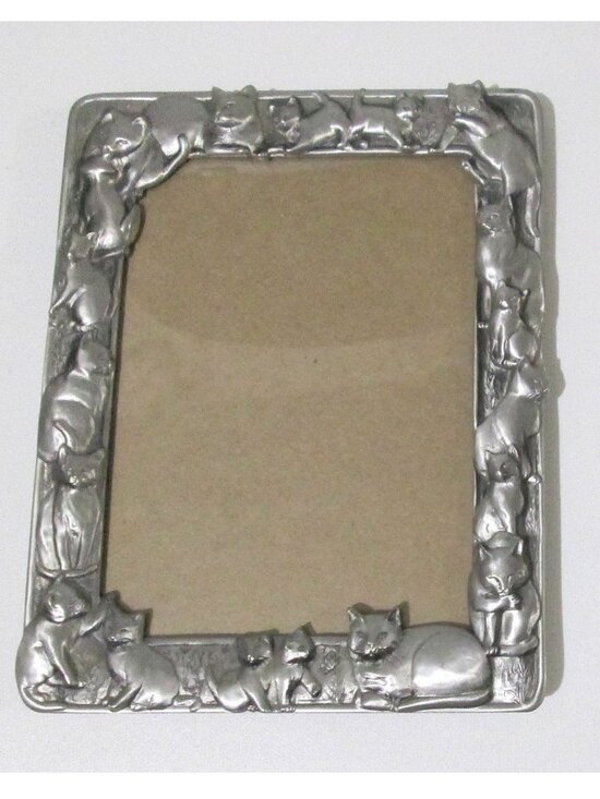 Seagull Other - Vintage Seagull Pewter Picture Frame PF 230 Cats Border 4 x 6 Photo 1990
